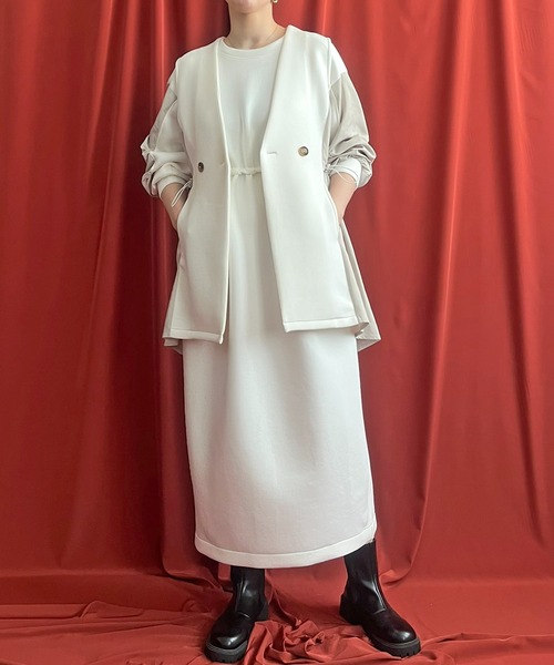 「LHELBIE」 長袖ワンピース M ブラック レディース_画像2