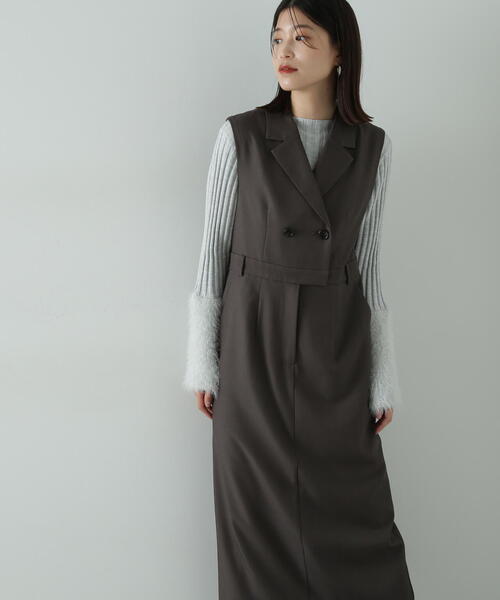 「N.（N. Natural Beauty Basic）」 ノースリーブワンピース MEDIUM ブラウン レディースの画像
