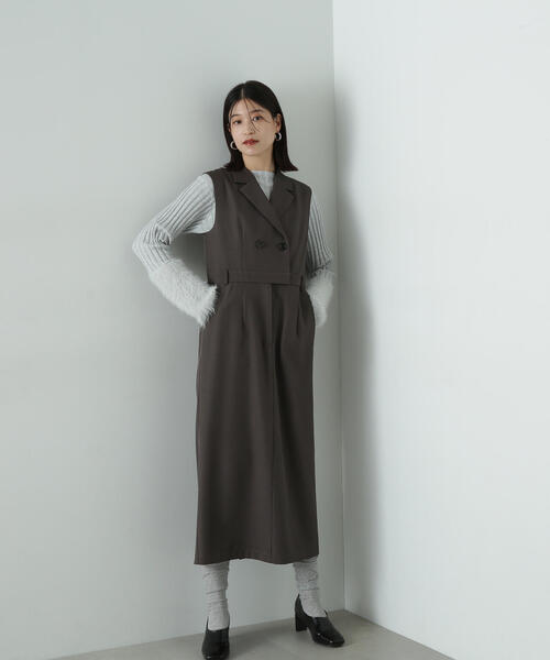 「N.（N. Natural Beauty Basic）」 ノースリーブワンピース MEDIUM ブラウン レディースの画像