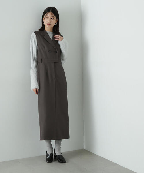 「N.（N. Natural Beauty Basic）」 ノースリーブワンピース MEDIUM ブラウン レディースの画像