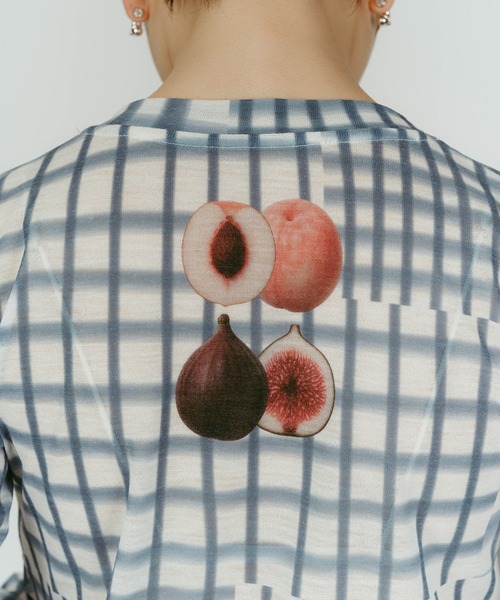 Knuth Marf チェック柄ニット fruit-check print knit/green | KNUTH MARF