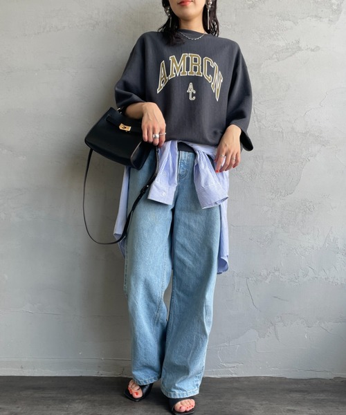 「AMERICANA」 スウェットカットソー ONE SIZE ブラウン レディース_画像2