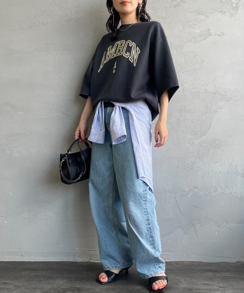 「AMERICANA」 スウェットカットソー ONE SIZE ブラウン レディース_画像5