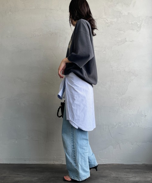 「AMERICANA」 スウェットカットソー ONE SIZE ブラウン レディース_画像6