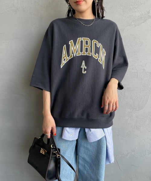 「AMERICANA」 スウェットカットソー ONE SIZE ブラウン レディース_画像8