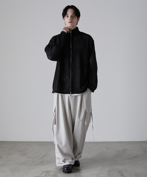 「CLEL」 ニットカーディガン M ブルー メンズ_画像4