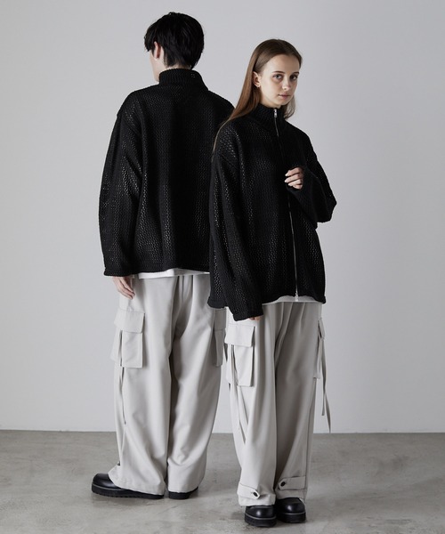 「CLEL」 ニットカーディガン M ブルー メンズ_画像9