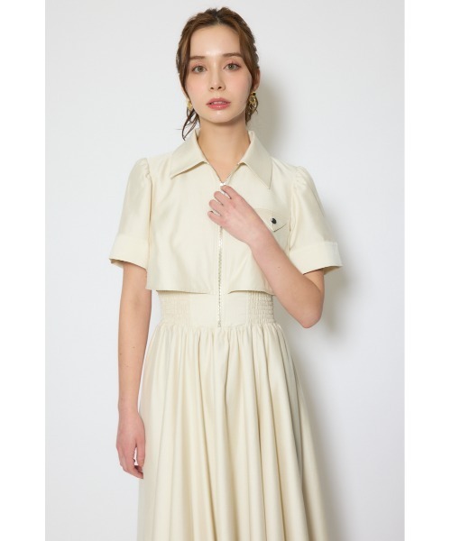 シャツワンピース バストディティールフレアワンピース 春服  夏服の画像