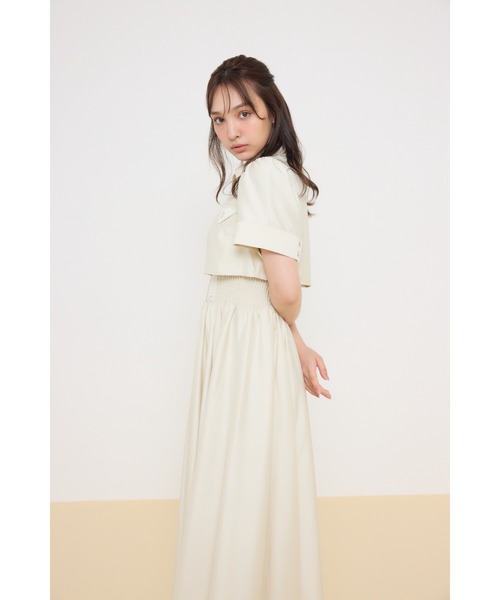 ¥13,200 バストディティールフレアワンピース rienda | バストディティールフレアワンピース (ワンピース(ロング