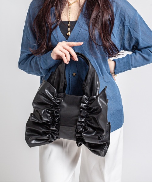 HELOYSE トートバッグ 「HELOYSE/エロイーズ」フリルトートバッグ