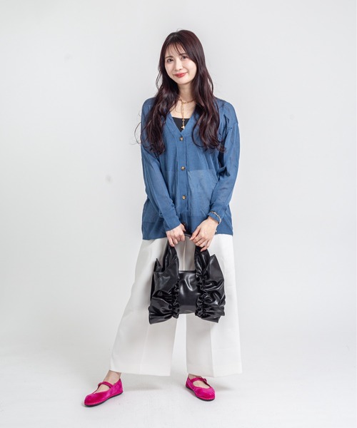 HELOYSE トートバッグ 「HELOYSE/エロイーズ」フリルトートバッグ