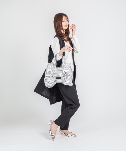 HELOYSE トートバッグ 「HELOYSE/エロイーズ」フリルトートバッグ