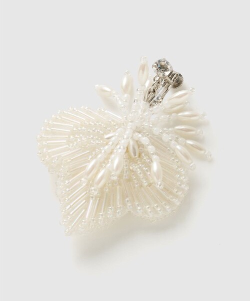 ピアス 「tanakadaisuke/タナカダイスケ」white clover beads earrings/ホワイトクローバービーズイヤリングの画像