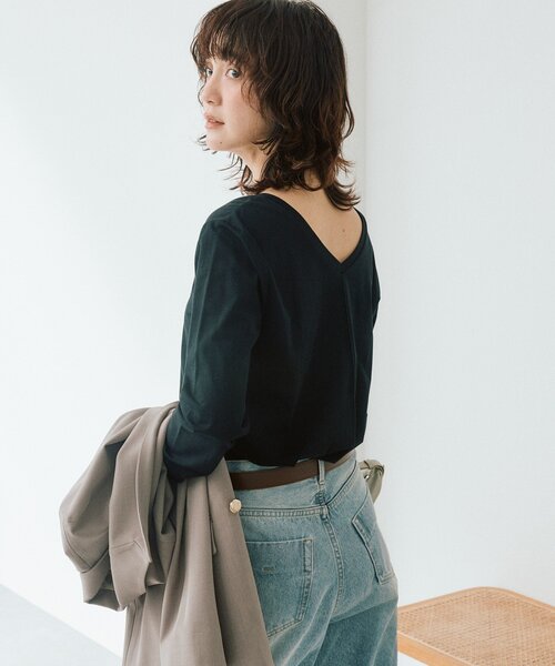 tシャツ 「着回し力抜群」2wayセミシアーロンTee レディースの画像