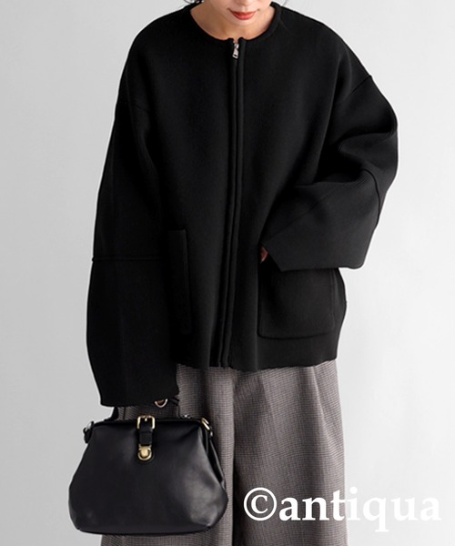 antiqua（アンティカ） ブルゾン FREE ブラック レディース : ZOZOTOWN 