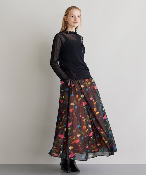 「NOISE MAKER」 ロングスカート 36 ブラック レディース_画像4