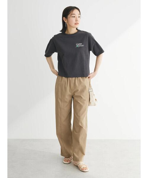 「Green Parks」 「chocol raffine robe」イージーパンツ FREE 杢グレー レディース_画像2