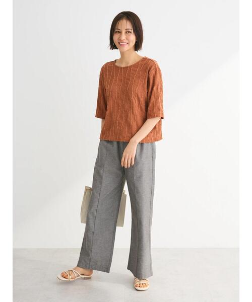 「Green Parks」 「chocol raffine robe」イージーパンツ FREE 杢グレー レディース_画像8