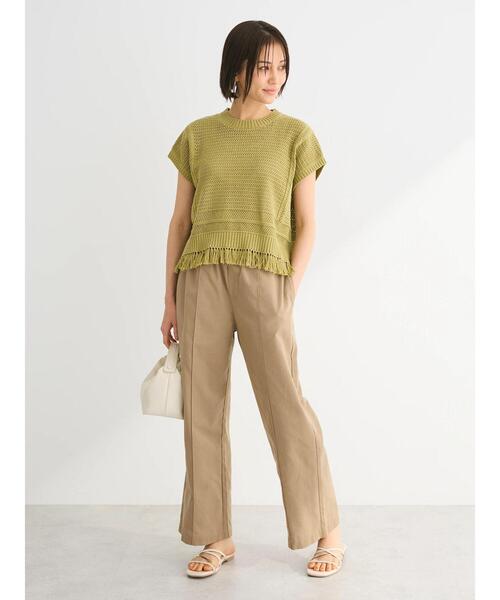 「Green Parks」 「chocol raffine robe」イージーパンツ FREE 杢グレー レディース_画像9