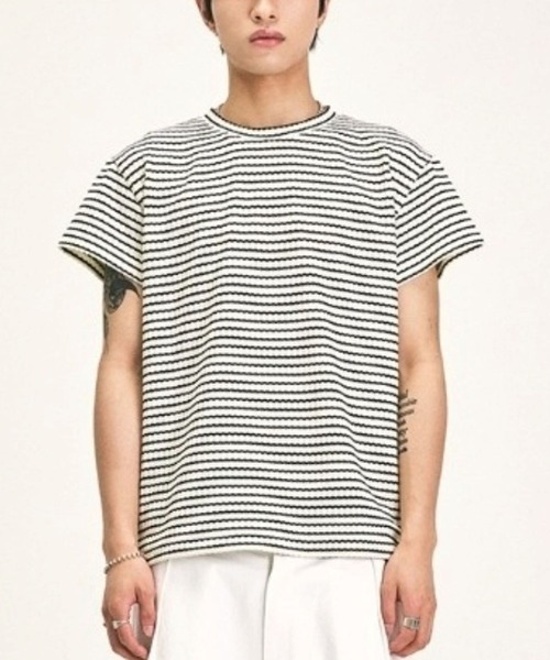 LA MER MA MAISON tシャツ LA MER MA MAISON／ボーダーCAPスリーブ 