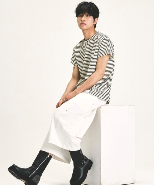 LA MER MA MAISON オーバーフィットシャツ LA MER MA MAISON tシャツ LA MER MA MAISON／ボーダーCAPスリーブ