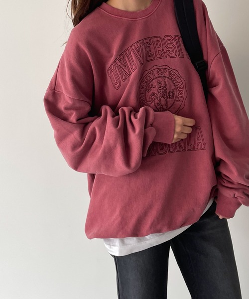 「CANAL JEAN」 「El mar」スウェットカットソー ONE SIZE チャコールグレー レディース_画像3