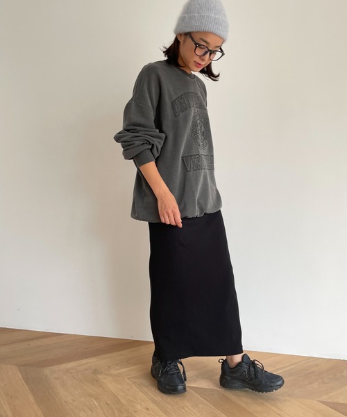 「CANAL JEAN」 「El mar」スウェットカットソー ONE SIZE チャコールグレー レディース_画像5