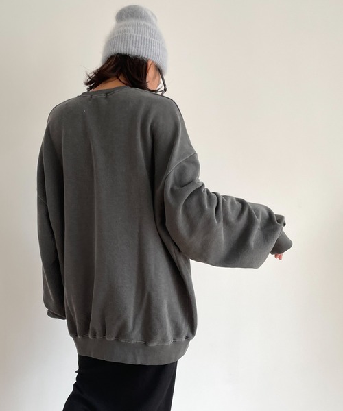 「CANAL JEAN」 「El mar」スウェットカットソー ONE SIZE チャコールグレー レディース_画像6