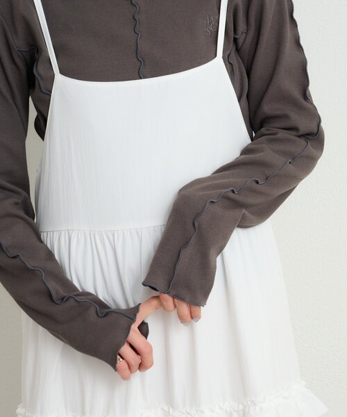 「w closet」 キャミソールワンピース FREE ブラック レディース_画像8