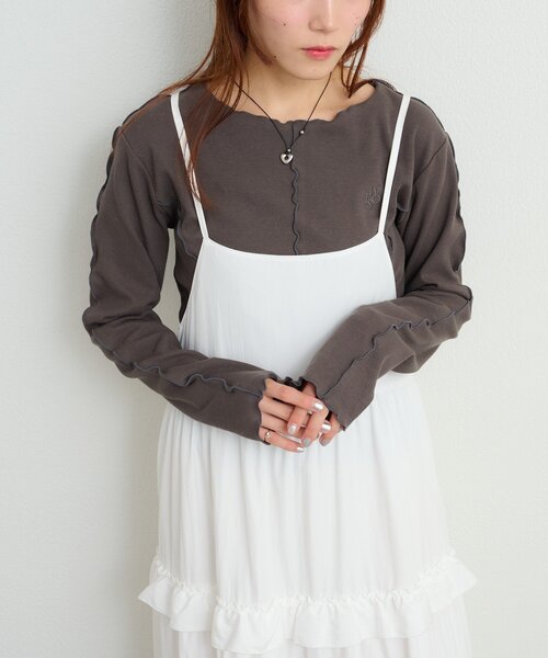 「w closet」 キャミソールワンピース FREE ブラック レディース_画像10