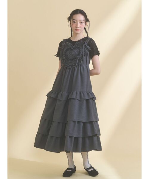 merry jenny（メリージェニー） tシャツ ribbon lace tee レディース