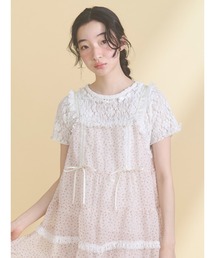 merry jenny（メリージェニー） tシャツ 半袖 ribbon lace tee