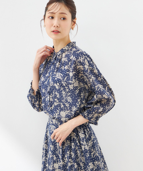 「Petit Honfleur」 長袖ブラウス 11号 ブルー レディース_画像2