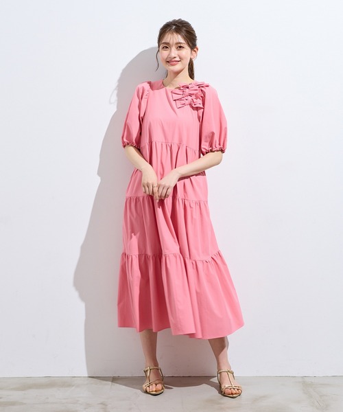 新品タグ付き✨ローズティアラ コットンシフォンティアードワンピース