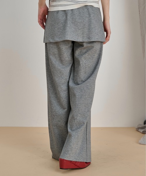 LOSCa スウェットパンツ ジャージ ラップスカート付き フレア
