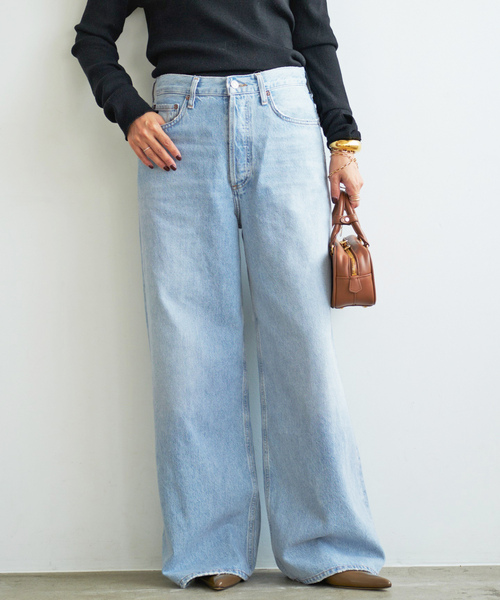 「AGOLDE」 デニムパンツ 24 エメラルドブルー レディース_画像5