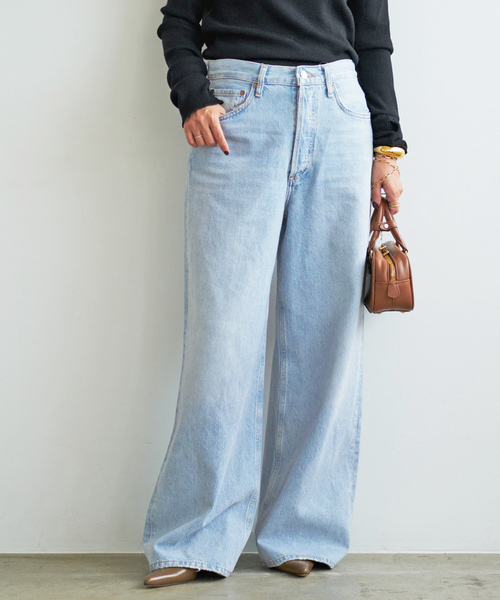 「AGOLDE」 デニムパンツ 24 エメラルドブルー レディース_画像7