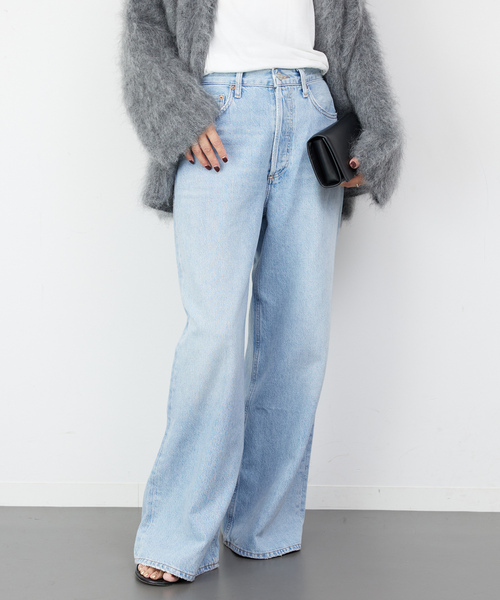 「AGOLDE」 デニムパンツ 24 エメラルドブルー レディース_画像8