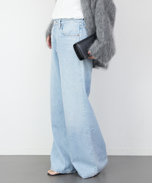 「AGOLDE」 デニムパンツ 24 エメラルドブルー レディース_画像9