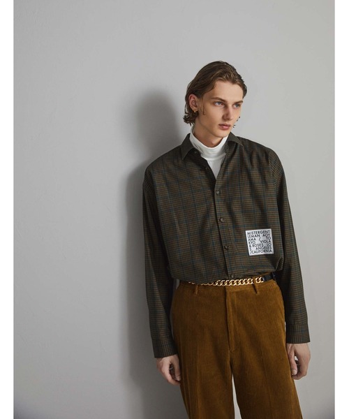「MISTERGENTLEMAN」 長袖シャツ SMALL グリーン メンズ_画像7
