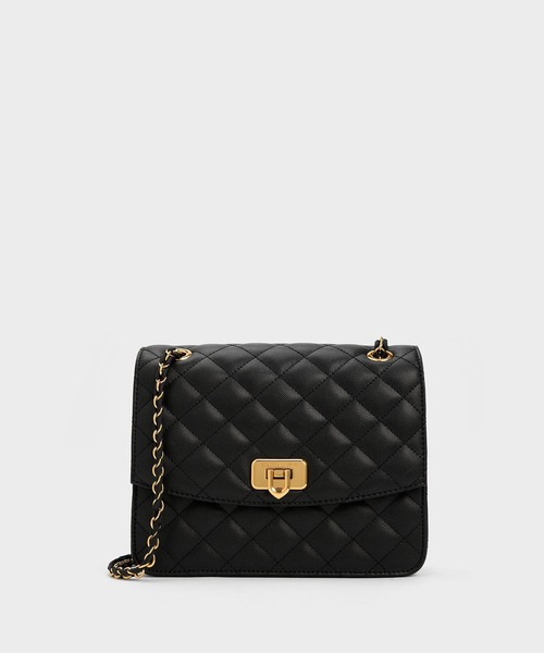「CHARLES & KEITH」 2WAYバッグ M ブラック レディース