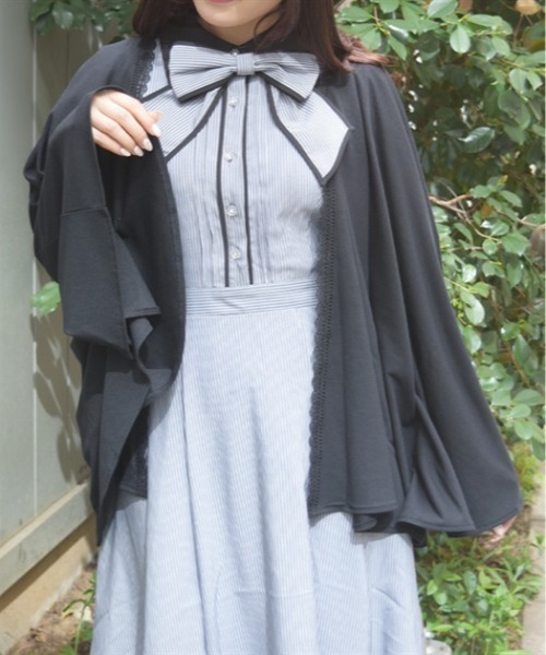 美品⭐︎Cape HEIGHTS⭐︎ポンチョ S ブラック レディース axes femme（アクシーズ ファム） ポンチョ バックレースUVポンチョ