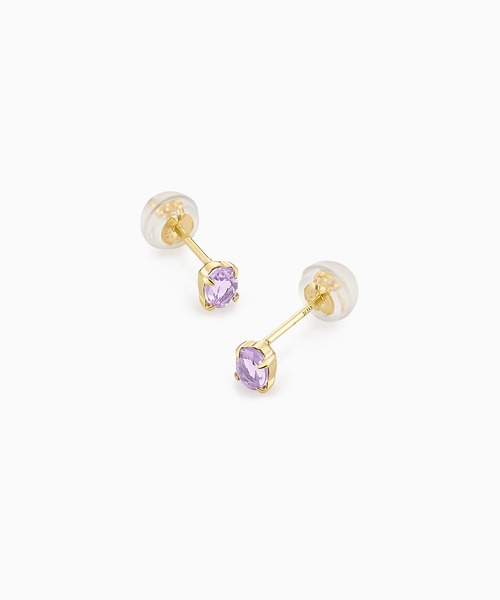 ピアス K10YG アメシスト ピアス レディースの画像