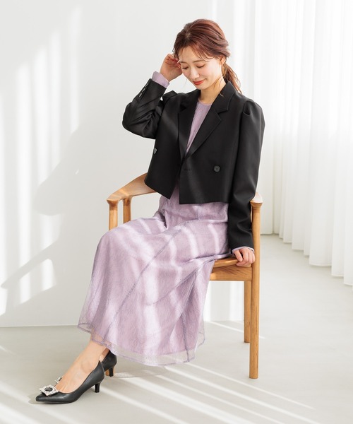 「mysty woman」 長袖ワンピース FREE ピンク レディース_画像2