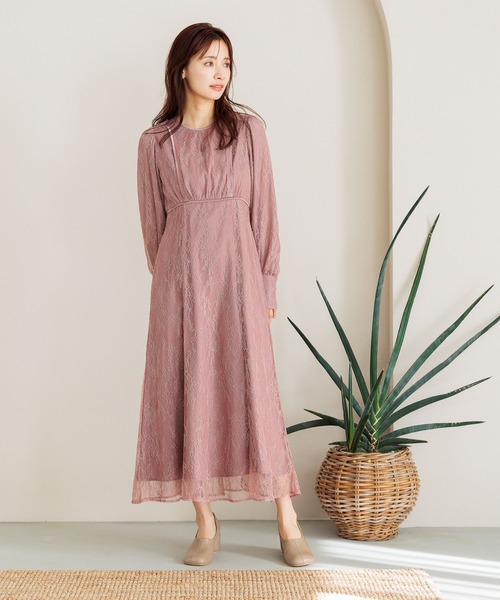 「mysty woman」 長袖ワンピース FREE ピンク レディース_画像5