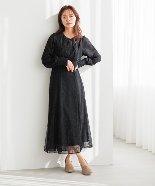 「mysty woman」 長袖ワンピース FREE ピンク レディース_画像7