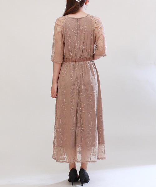 「TRUDEA」 半袖ワンピース MEDIUM チャコールグレー レディース_画像5