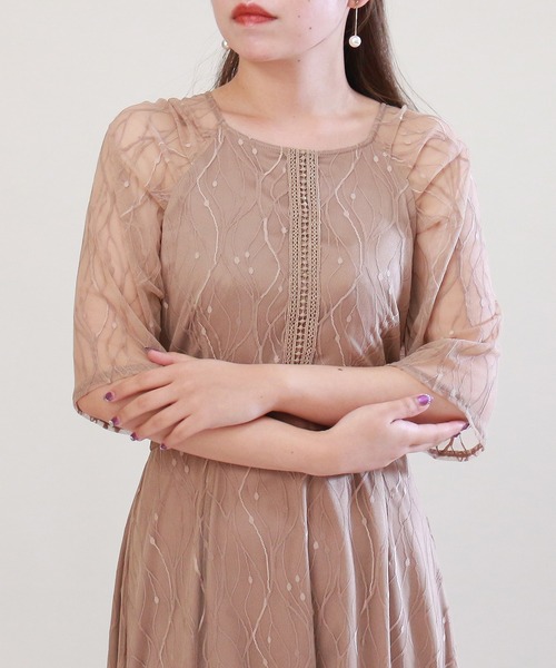 「TRUDEA」 半袖ワンピース MEDIUM チャコールグレー レディース_画像6