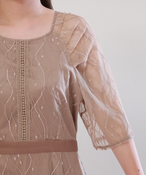 「TRUDEA」 半袖ワンピース MEDIUM チャコールグレー レディース_画像9