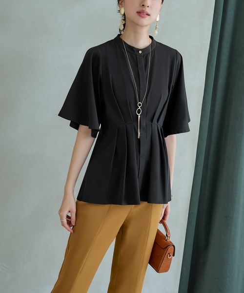 「RUIRUE BOUTIQUE」 半袖ブラウス L ネイビー レディース_画像3